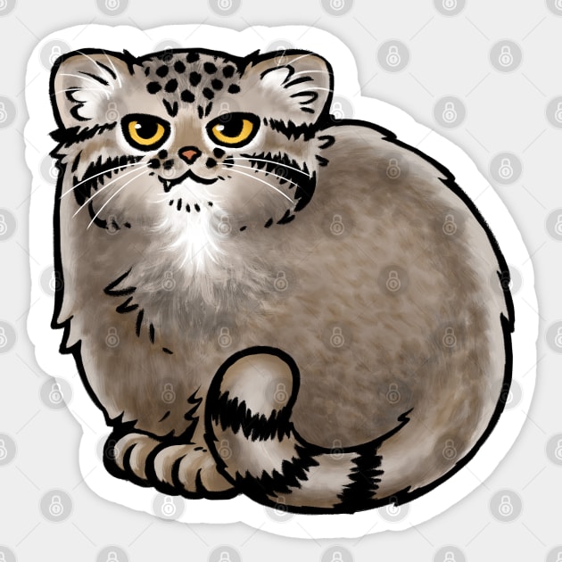 Pallas's Cat / Manul Cat Sticker by Studio Marimo